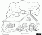 Cottage in the woods, the house of Little Red Riding Hood's grandmother and the Big Bad Wolf
