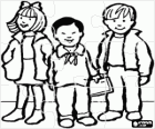 Puzzle of Children group, two boys and a girl