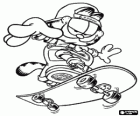 Garfield as a skateboarder