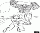 The Invisible Woman or Invisible Girl and The Thing, two of the Fantastic Four superheroes