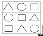 Recognizes simple shapes: rounds, squares and triangles