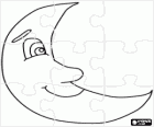 Puzzle of  The moon's face in profile
