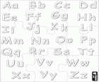 Puzzle of Alphabet with uppercase and lowercase letters