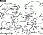 The family of Shrek, Fiona and their children
