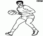 Basketball player dribbling