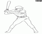 Professional baseball player, the batter with the bat held high