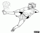 Soccer player shooting the ball