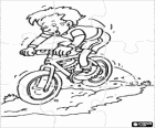 Puzzle of Cyclist of mountain bike or MTB descending a slope