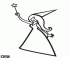 Fairy with a cone-shaped hat and magic wand