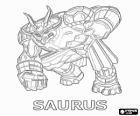Saurus is a humanoid triceratops bakugan