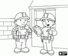Bob the Builder and his partner Wendy organizing the work of the day