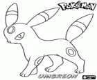 Umbreon, Dark type Pokemon, an evolution of Eevee