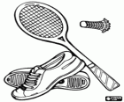 Basic equipment for badminton practice: badminton shoes, racquet and shuttlecock