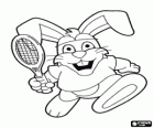 Rabbit with a tennis racket