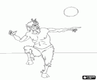 Faun or Faunus in Roman mythology or Pan in Greek mythology. Faunus dancing in the moonlight