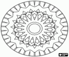 Circular mandala with star or sun
