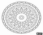 Mandala in a circle with the petals of a flower