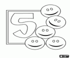 Number 5 fun with five smiley