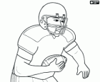 American football player with the ball