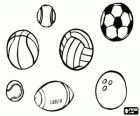 Set of balls of various sports