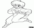 Ranma Saotome in his female form, Ranma is the main character of the anime Ranma