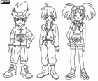 Max, Rex and Zoe, the experts on dinosaurs and the protagonists of the serie Dinosaur King