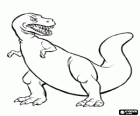 Tyrannosaurus Rex, a bipedal dinosaur in a threatening posture