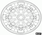 Mandala decorative with angels singing Christmas carols