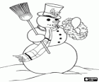 Beautiful snowman with Christmas decorations
