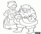 Father Christmas or Santa Claus and his wife Mrs. Claus