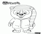 Panfu funny panda with a nightcap or sleeping hat