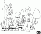 Family in a picnic in the park