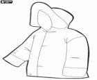 Padded coat with hood. Hooded Anorak or parka