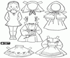 Paper doll with traditional French dresses 