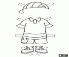 Caillou's clothes to play to dress up the paper doll