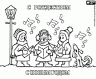 Christmas and New Year greetings with children singing carols, in Russian
