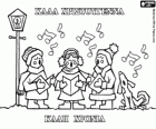 Christmas and New Year greetings with children singing carols, in greek
