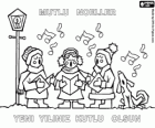 Christmas and New Year greetings with children singing carols, in turkish
