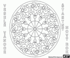 Greeting Card Christmas and New Year with candles mandala, in czech