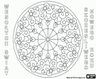 Greeting Card Christmas and New Year with candles mandala, in polish