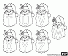 Christmas Alphabet, Santa's letters. Uppercase T to Z in the beard of Santa Claus