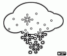 Snowflakes falling from a cloud