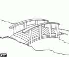 Small wooden bridge or boardwalk over the creek