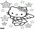 Hello Kitty is a Christmas angel among the stars