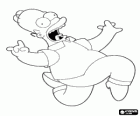 Homer Simpson running away scared