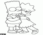 Lisa and Bart embraced each other as good brothers. The Simpsons