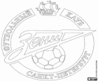 Emblem of FC Zenit Saint Petersburg, Russian Football Club. Futbolni Klub Zenit Sankt-Peterburg, russian original name transliterated