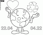 Earth Day, April 22. A happy world, a world of recycling and love for the environment