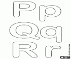 Letters P, Q and R of the bubble alphabet