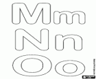 Letters M, N and O of the bubble alphabet